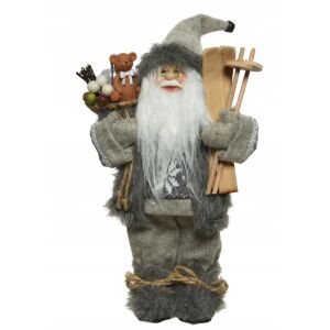Mikulás karácsonyi figura szürke 45 cm