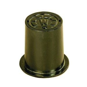 Teljes öntöttvas utcai doboz W150, "W" (WATER) felirattal, tolózárhoz, öntöttvas ház, kerek öntöttvas burkolat