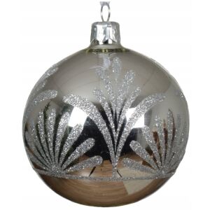 Üveg karácsonyfa gömbdísz 8cm ezüst 1 db 147057882 - Karácsonyfadísz