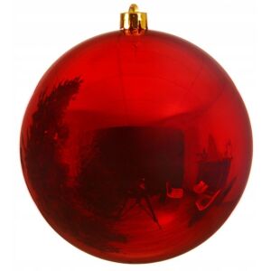 Törhetetlen piros karácsonyfa gömbdísz 20 cm