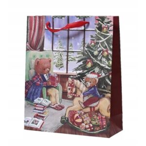 Torba Prezentowa Świąteczna Duża Misie 16x42x48 cm