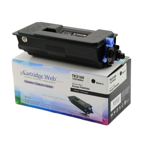 Webes fekete festékkazetta, Kyocera TK3160, TK-3160 csere (hulladékfesték-tárolóval WASTE BOX) 147059610