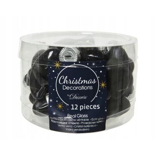 Karácsonyfadíszek fekete csillagokból, 12 db-os szett 147059631