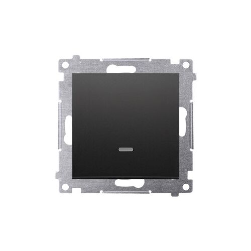 Egypólusú kapcsoló LED megvilágítással (modul) 10AX, 250V~, gyorscsatlakozók, matt fekete Simon54 147061210