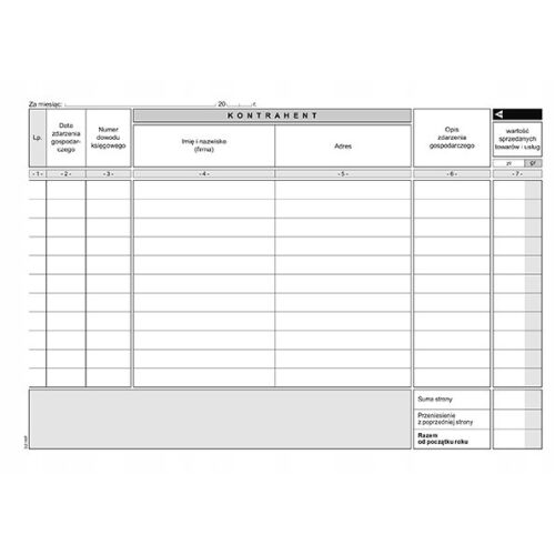 JÖVEDELEM ÉS KIADÁSOK ADÓNYILVÁNTARTÁSA A5 K-3U - Bevétel és kiadás adónyilvántartás - Üres űrlap