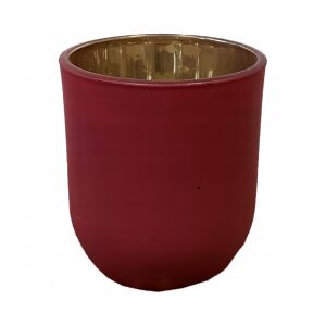 Glamour üveg mécsestartó, piros, 10x7,5 147061560 - Mécsestartó