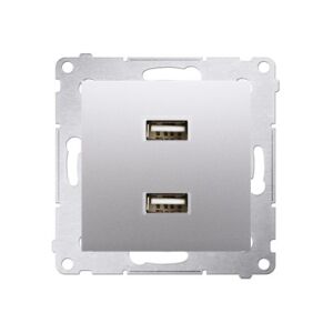 Töltő 2 x USB (modul), 2.1 A, 5V DC, 230V, matt ezüst Simon54 147061951 - Lámpa & Világítás