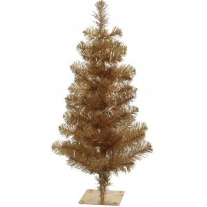 Talapzaton álló arany karácsonyfa, 90 cm