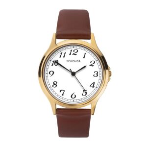 Sekonda, Sekonda, Quartz Leather Strap Watch, 1684.82, For Men