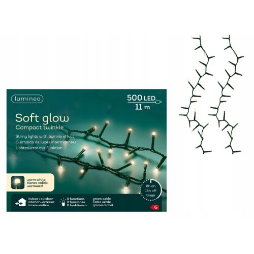 Lampki choinkowe światełka ciepły biały LED 500 diod 16m 147062393