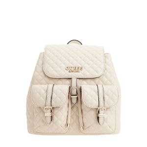 Guess, Adam Flap, Polyurethane, Textile Backpack, Stone, For Women 147062914 - Hátizsák