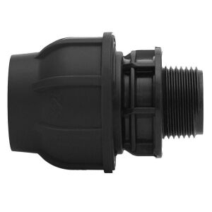 Nyomószerelvény PP 63x2"" GZ külső menetes PN16, PE csövekhez, fekete 147063157 - KPE idom