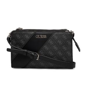 Guess, Camy, Double Zip, Textile Crossbody Bag, Black, For Women 147063229 - Válltáska