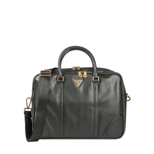 Guess, Scala, Synthetic Leather, Textile Briefcase, HMESCA, Black, 45 x 35 x 5 cm, For Men