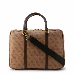 Guess, Vezzola, Polyurethane, Textile Briefcase, Laptop Compartiment, Brown, For Men 147063261 - Laptop táska és tok