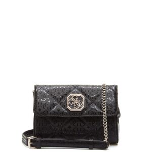Guess, Dilla Mini Convertible Xbody, Textile Bag, Belt, Black, For Women, 18x13x6 cm