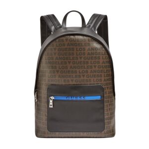 Guess, Dan, Synthetic Leather, Textile Backpack, Black/Brown, For Men 147063462 - Hátizsák