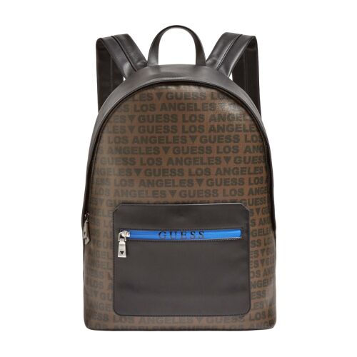 Guess, Dan, Synthetic Leather, Textile Backpack, Black/Brown, For Men 147063462