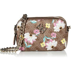 Guess, Noelle, Double Zip Compartments, Textile Crossbody Bag, Floral, 20.32 x 7.62 x 13.97 cm, For Women