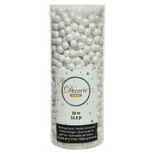 Karácsonyfa lánc, gyöngysor, fehér, 10 m 147065402 - Karácsony