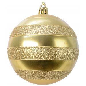 Törhetetlen arany karácsonyfa gömbdísz 8 cm
