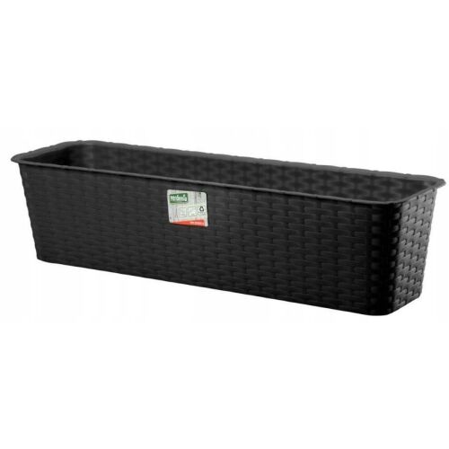 Antracit rattan erkélyláda 60 cm 147067307