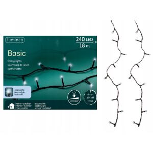 Lampki choinkowe światełka zimny biały LED 240 diod 18m