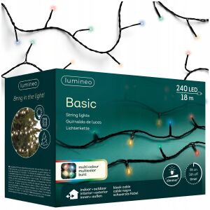 Lampki choinkowe LED Kolorowe 240 Diod 18m wewnętrzne/zewnętrzne