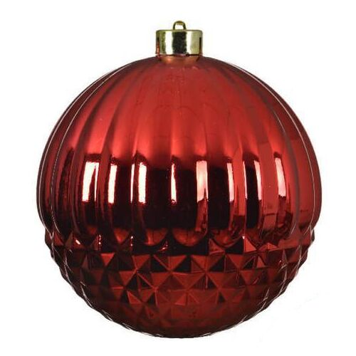 Piros díszítésű karácsonyfa gömbdísz 14 cm 147068308