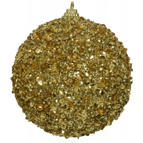 Törhetetlen karácsonyfadísz, világos arany, 12 cm