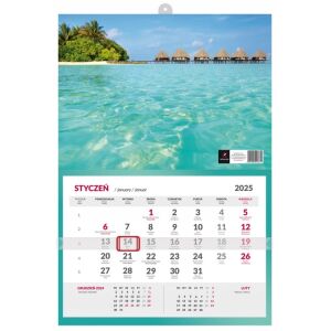 EGYSZERESEN ÖSSZEHAJTHATÓ FALI NAPTÁR LUX 2025 KÜLÖNBÖZŐ MINTÁK