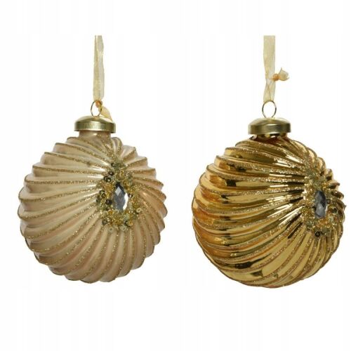 Üveg karácsonyfadísz arany árnyalatokkal díszítve, 8 cm 147069223