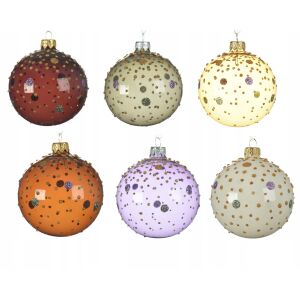 Üveg karácsonyfa gömbdísz mix 8 cm 147069442 - Szezonális dekoráció