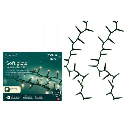 Lampki choinkowe światełka ciepły biały LED 750 diod 16m 147069672