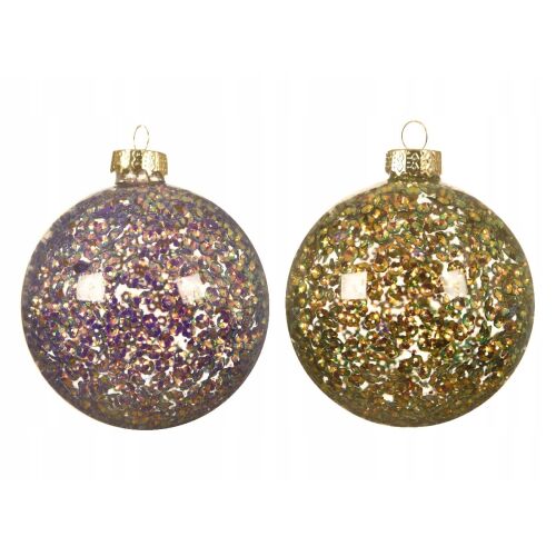 Karácsonyfadísz, átlátszó üveg, flitteres, 8 cm 147069847