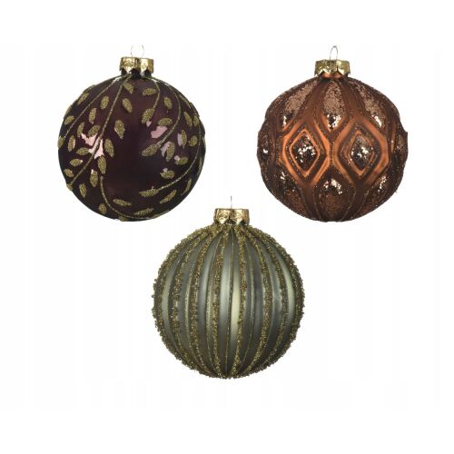 Dekoratív üveg karácsonyfadísz, csillámpor, 10 cm 147070176