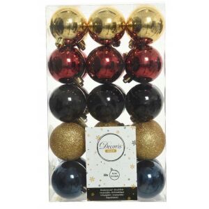 Tarka karácsonyfadíszek, 30 db-os készlet, 6 cm 147070594 - Szezonális dekoráció