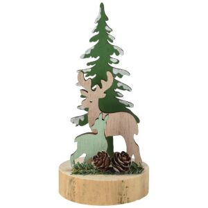 Karácsonyi figura 8x16,5 cm Rénszarvas a karácsonyfa közelében a törzsön 147070697 - Karácsony