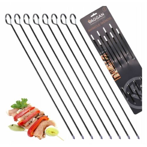 Grillnyársak acél tartozékok fekete 31,5 cm 8 db.