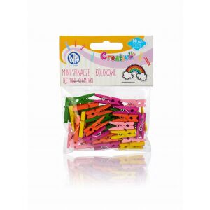 MINI FA CSIPSZEK, SZÍNES, 50 DB SZIVÁRVÁNY CSIPSZEK 8450