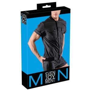 Svenjoyment - Fekete rövid férfi ing matt hatású M-es méretben 147072274 - Férfi ing