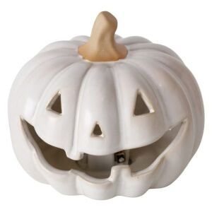 Lampion dynia LED porcelanowa biała dekoracyjna na halloween i jesień 147072777 - Halloweeni dekoráció
