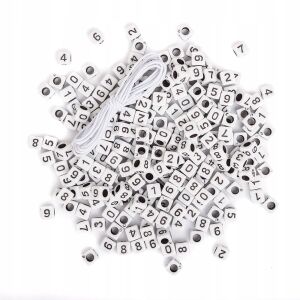 40G FEKETE SZÁMGYÖNGYÖK FEHÉR ALAPON, DP CRAFT