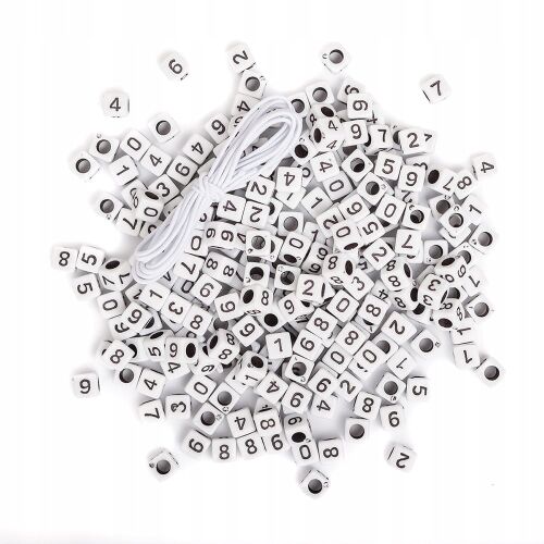 40G FEKETE SZÁMGYÖNGYÖK FEHÉR ALAPON, DP CRAFT