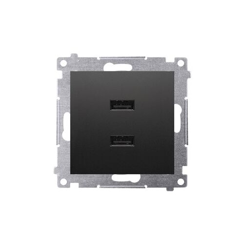 Töltő 2 x USB (modul), 2.1 A, 5V DC, 230V, matt fekete Simon54 147074013