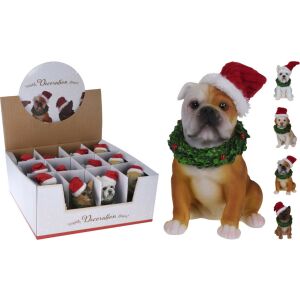 Karácsonyi kutyafigura kalapos 13 cm 1 db. 147074183 - Karácsony