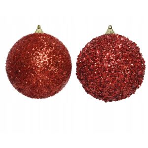 Törhetetlen piros karácsonyfa gömbdísz 12 cm