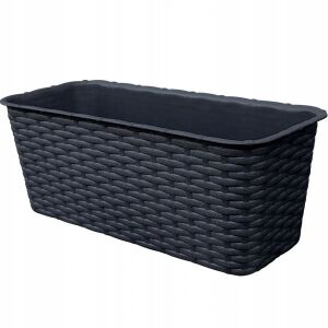 Antracit rattan erkélyláda 40 cm 147074572 - Balkonláda