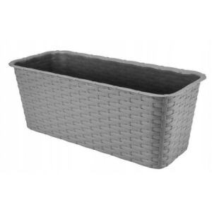 Szürke rattan erkélyláda 40 cm 147074944 - Balkonláda