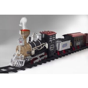 HOME TRN 01 elemes kisvasút, 1 mozdony és 3 vagon, vízgőzt képez, piros LED világítás, hanghatás, 47 cm-es pálya 147075070 - Vonat, vasúti elem, autópálya